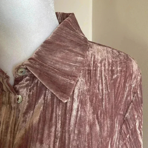 Marc New York Andrew Marc Mauve Velvet Button Down Shirt - Picture 9 of 12